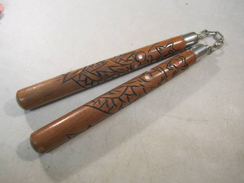 Wood Nunchucks with engraving and i...