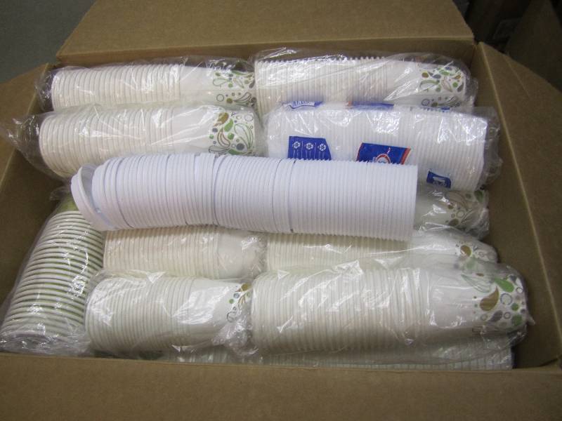 Large Box of Misc Cups and Cup Lids...