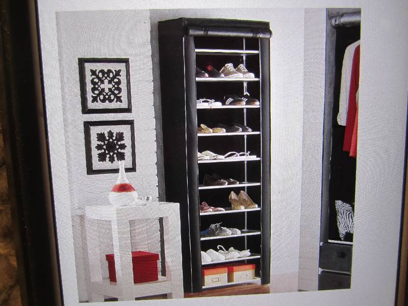 10 Layer Shoe Rack Closet Chocolate...