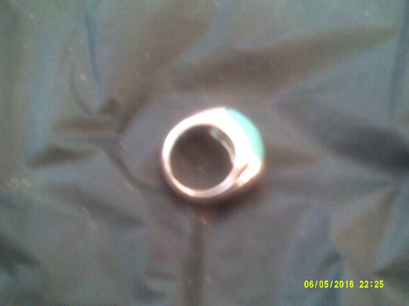 SILVER AND BLUE STONE RING