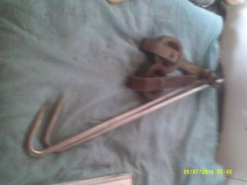 2 MEAT HOOKS AND PULLYS