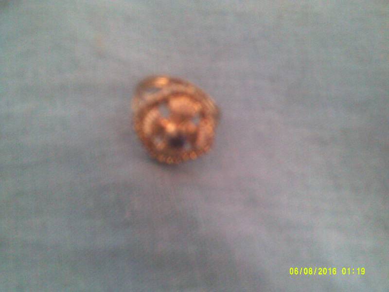 GOLD RING BLUE STONE