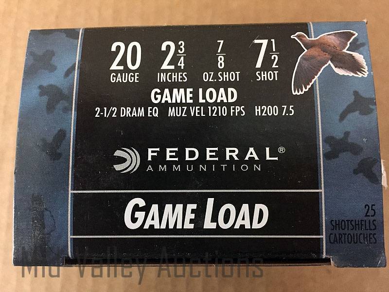 lot 147 image: Federal 20 Gauge Game Loat Shotshells