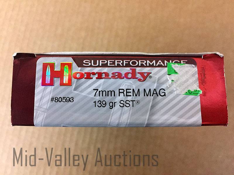 lot 152 image: Hornady 7MM REM MAG 139 Gr SST