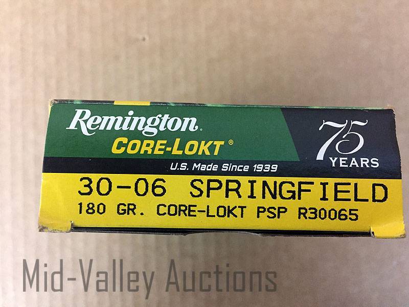 lot 154 image: Remington 30-06 Springfield 180 Gr Core-Lokt PSP