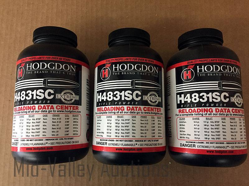lot 190 image: 3# Hodgdon H4831SC Rifle Powder