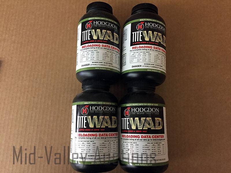 lot 192 image: 4 14 oz Hodgdon TITE WAD Powder
