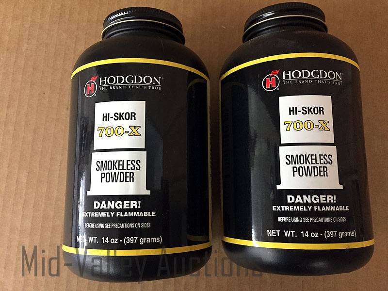 lot 198 image: 2 14 oz Hodgdon HI-SKOR 700-X Smokeless Powder