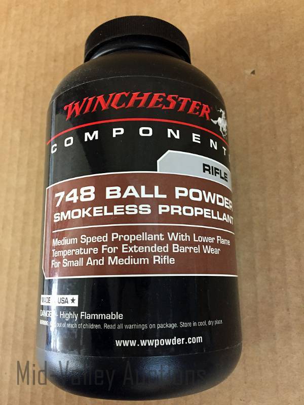 lot 203 image: Winchester Rifle 748 Ball Powder Smokeless Propellant