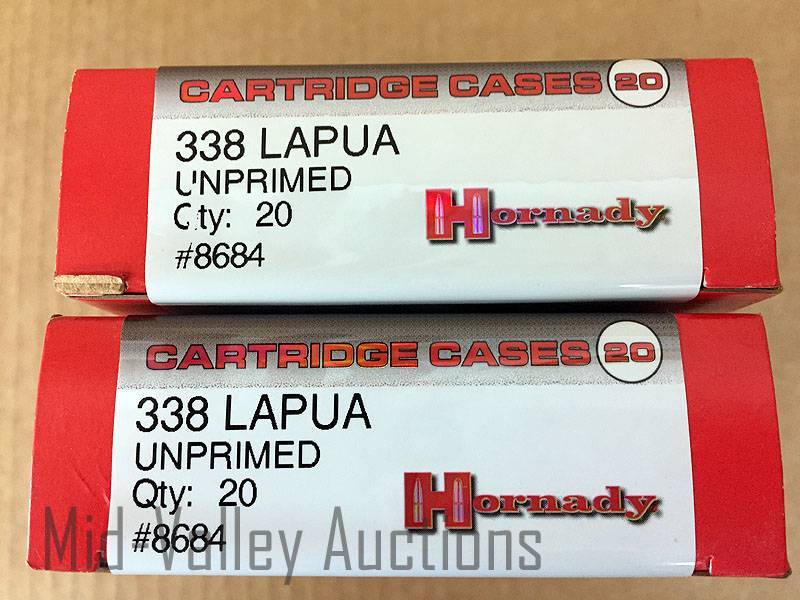 lot 227 image: 338 Lapua Unprimed Hornady Cartridge Cases