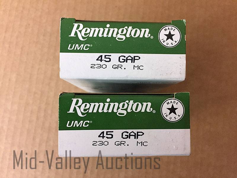 lot 30 image: 2 Boxes Remington 45 GAP 230 Grain MC