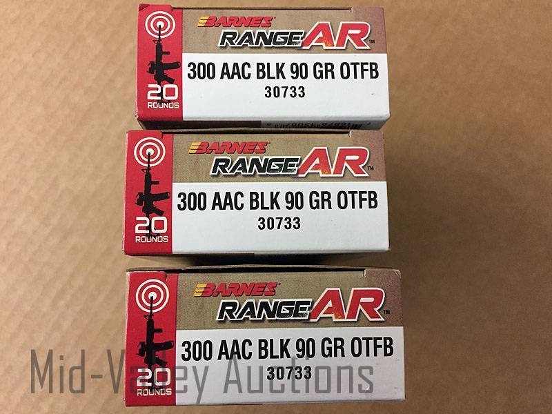 lot 39 image: 3 Boxes Barnes Range AR 300 AAC BLK 90 Gr OTFB