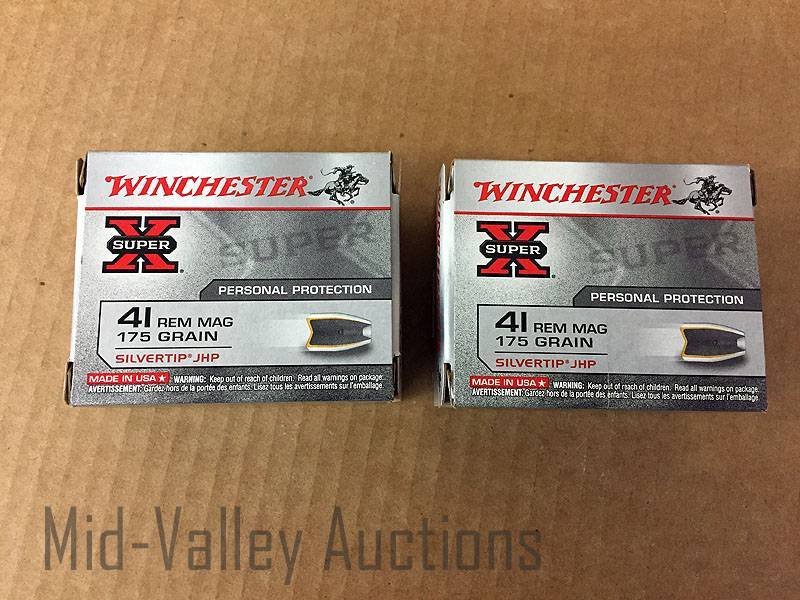 lot 41 image: 2 Boxes Winchester Super X 41 REM MAG 175 Gr