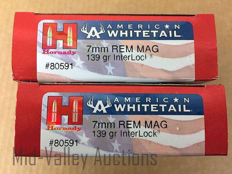 lot 44 image: 2 Boxes Hornady 7MM REM MAG 139 GR IntertLock