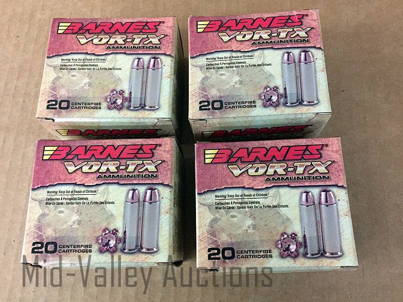 lot 73 image: 4 Boxes Barnes VOR-TX 357 Magnum 140 Gr XPB HP