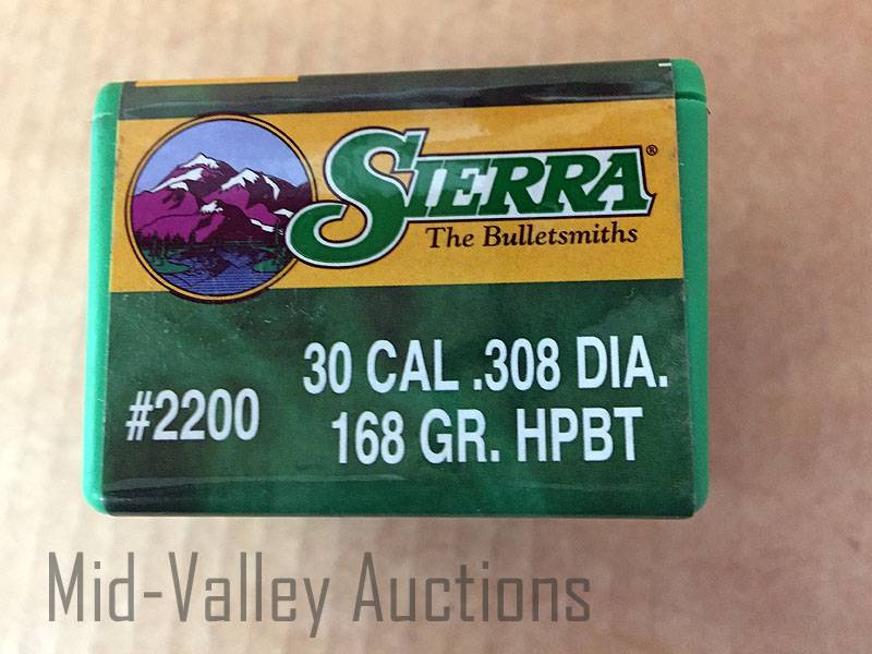 lot 84 image: Sierra 30 Cal .308 Dia 168 Gr HPBT