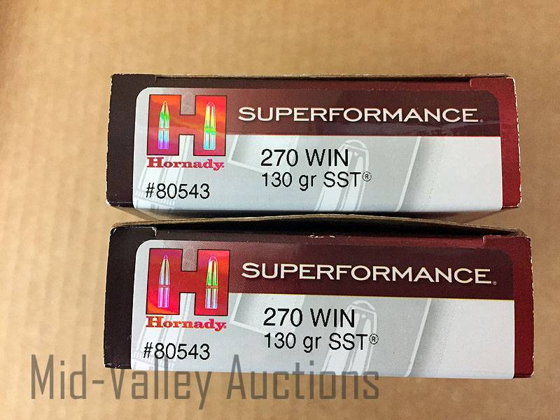 lot 94 image: 2 Boxes Hornady 270 WIN 130 Gr SST