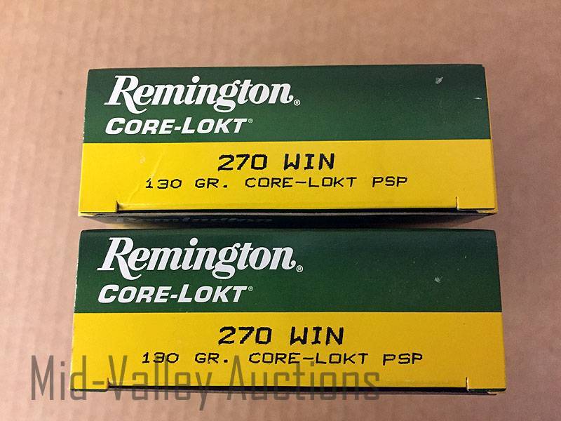 lot 98 image: 2 Boxes Remington 270 WIN 130 Gr Core-Lokt PSP