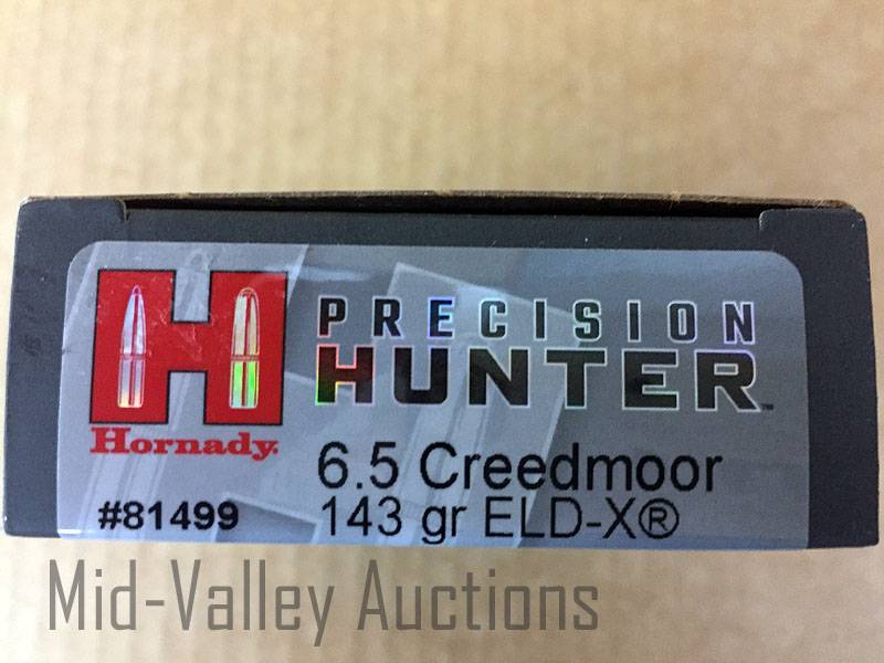 lot 105 image: Hornady Precision Hunter 6.5 Creedmoor 143 Gr ELD-X