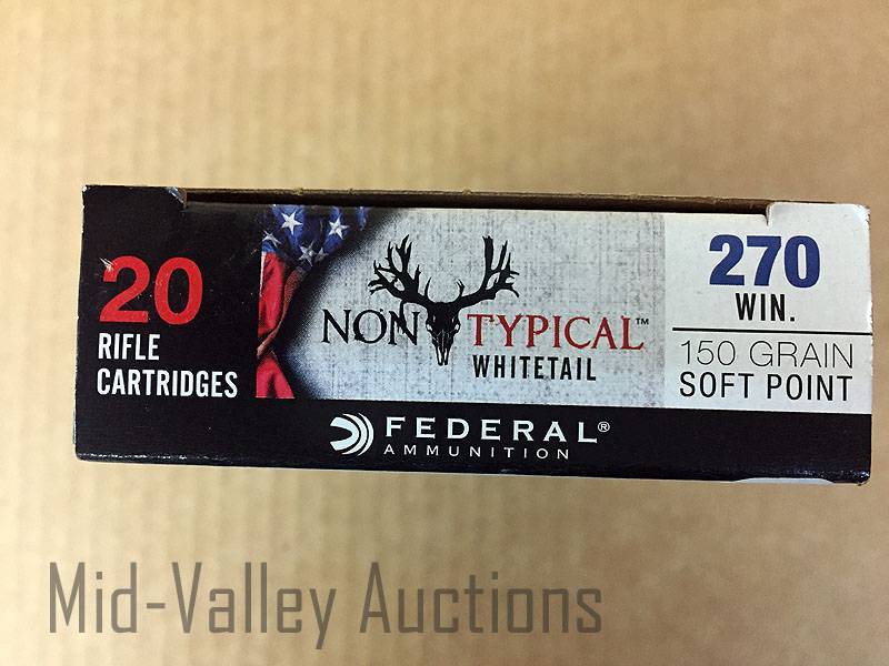 lot 107 image: Federal Non Typical Whitetail 270 WIN 150 Gr Soft Point
