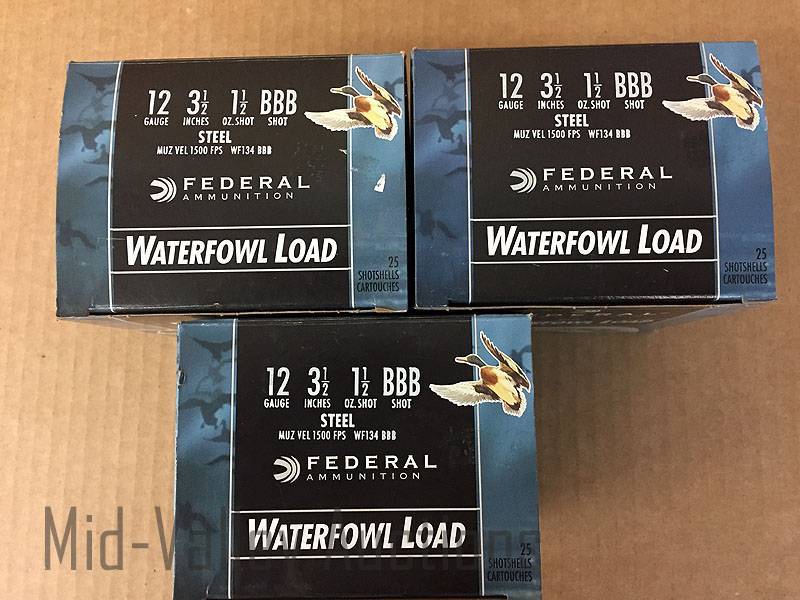 lot 123 image: 3 Boxes Federal Waterfowl Load 12 Ga, 3 12, 1 12 oz, BBB Shot