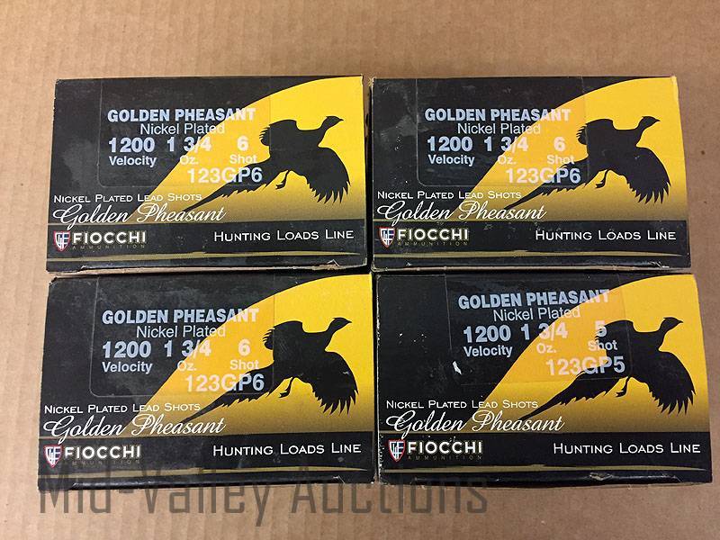 lot 128 image: 4 Boxes Golden Pheasant 12 Ga Nickel Plated Lead Shots