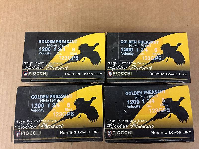 lot 129 image: 4 Boxes Golden Pheasant 12 Ga Nickel Plated Lead Shots
