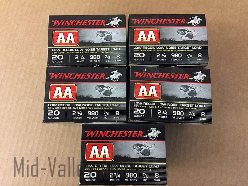 lot 126 image: 5 Boxes Winchester 20 Gauge Target Load