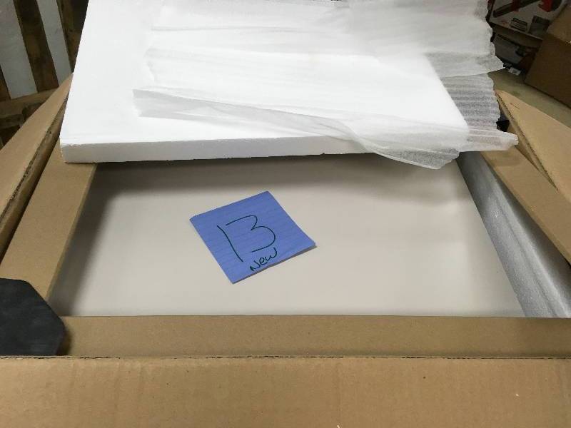 lot 13 image: Martha Stewart Living Seal Harbor 18 in. W x 12.76 in D x 69 in. H 1-Door  and 1-Drawer Tall Side Unit in Sharkey Gray Open Box not used