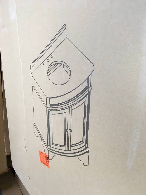 lot 30 image: Pegasus PEMDV1218 31 D Vanity In Cherry with Marble Vanity Top in Cream and White Basin Open Box not used