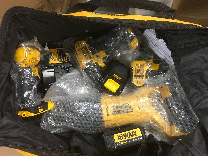 lot 45 image: DeWalt 20-Volt MAX  Lithium-Ion (4 Tool ) Combo Kit in like new condition