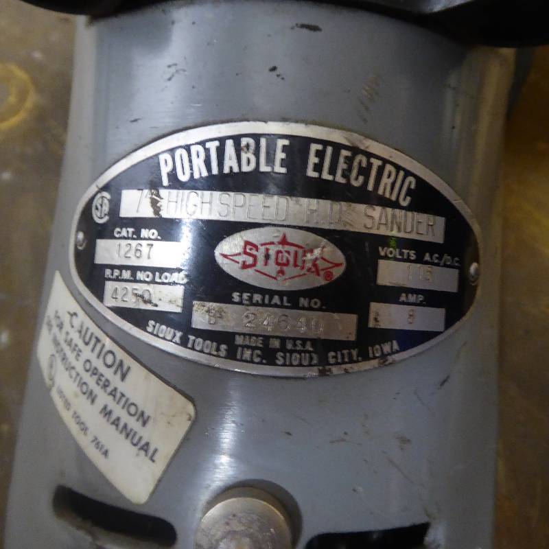 lot 9 image: Sioux Portable Electric Heavy Duty High Speed GrinderSander