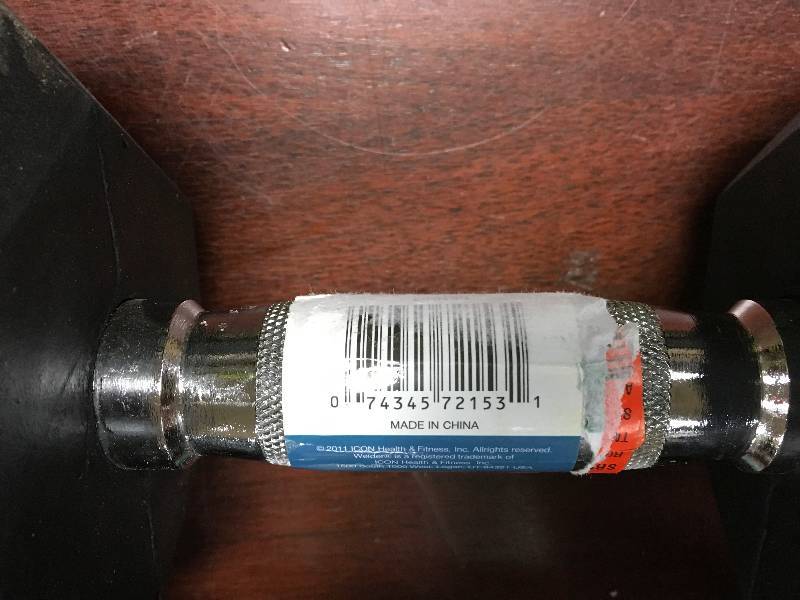 lot 47 image: Lot of 2 - Weider Rubber Hex Dumbbell 40 lb each