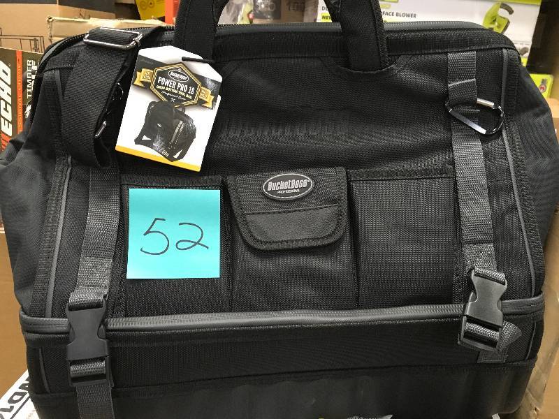 lot 52 image: Bucket Boss Tool Bags Pro Drop Bottom All Terrain Bottom 18 in. Tool not used
