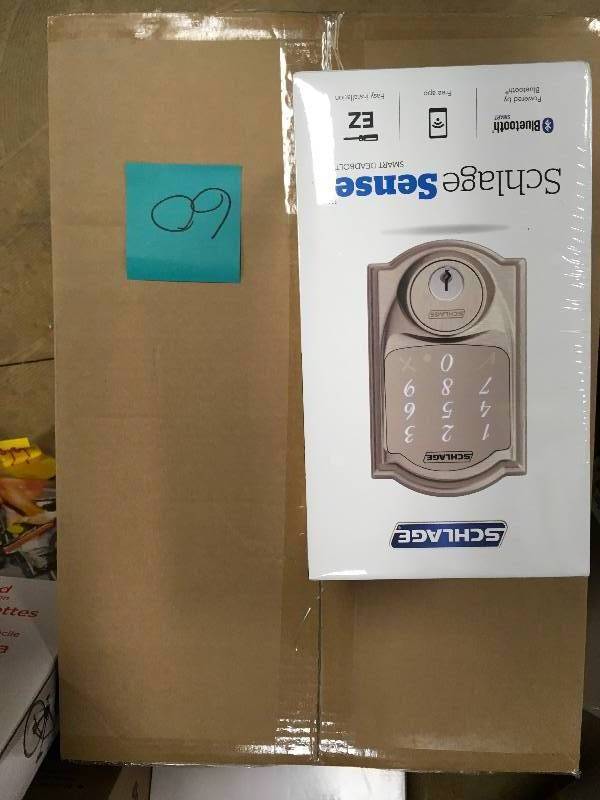 lot 60 image: Electronic Lock,Deadbolt,Satin Nickel Model # BE479AA new
