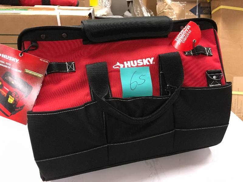 lot 65 image: Husky 20 in. Tool Tote with Magnetic Closure not used