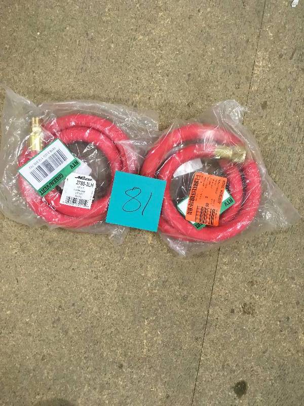 lot 81 image: Lot of 2 3 ft. 12 in. EPDM Rubber Leader Hose not used