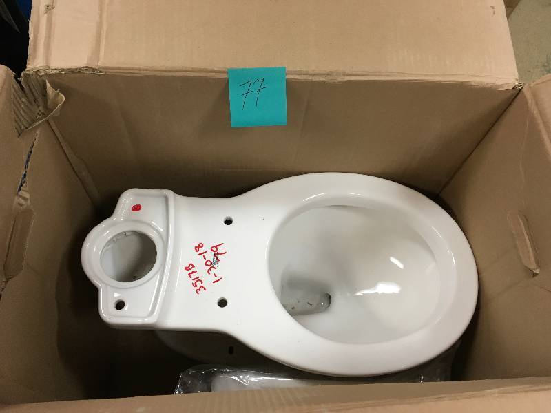 lot 77 image: American Standard Cadet 3 Dcor Tall Height round front toilet only - tank not included