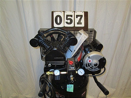 lot 57 image: Black Diamond 20 Gallon Portable Air Compressor - Vertical