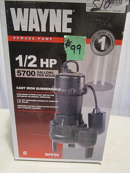 lot 99 image: Wayne Sewage Pump
