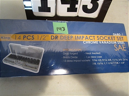 lot 143 image: Deep Inpact 14 pc Socket Set, SAE