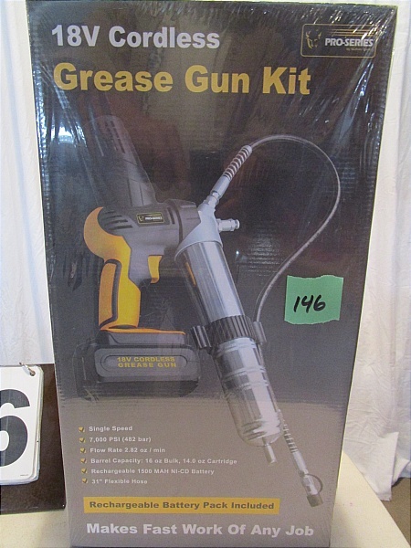 lot 146 image: Cordless Grease Gun Kit