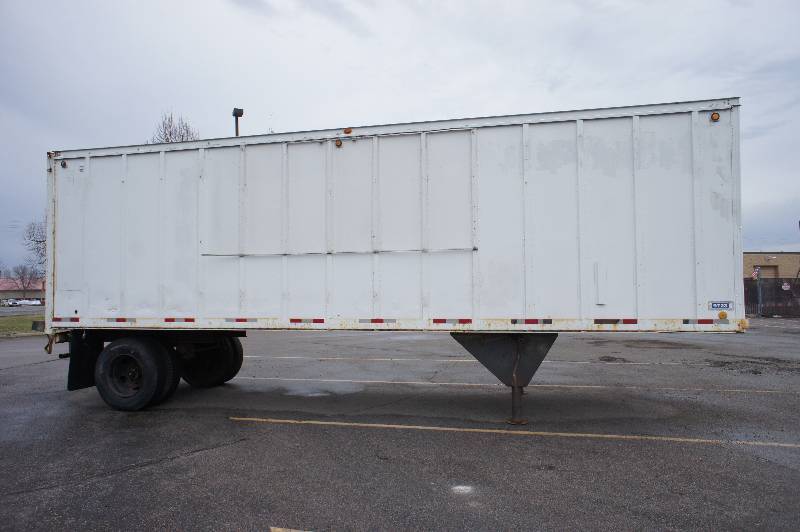 1972  - PINES -  UTILITY TRAILER - STORAGE TRAILER - 30  FOOT LONG - TRAILER STAIRS AND CONTENTS INCLUDED AS WELL  (#9728)