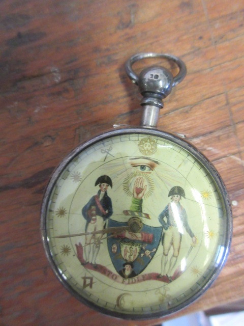 lot 102 image: MASONIC POCKETWATCH FROM MID 1800S