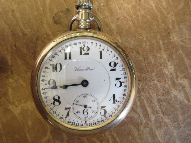 lot 103 image: HAMILTON 990 POCKET WATCH