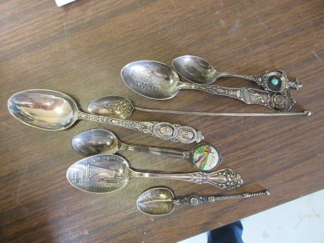 lot 109 image: TURN OF THE CENTURY STERLING COLLECTOR SPOONS