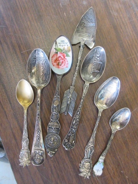 lot 111 image: TURN OF THE CENTURY STERLING COLLECTOR SPOONS