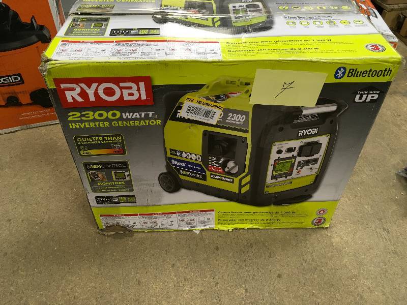 Ryobi Bluetooth 2,300-Watt Super Quiet Gasoline Powered Digital Inverter Generator  open box in like new condition