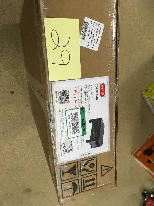 Keter Corfu Charcoal All Weather Patio Coffee Table open box not used