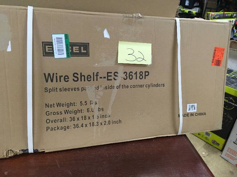 Edsal 36 in. W x 18 in. D Individual NSF Wire Shelf in Black open box not used